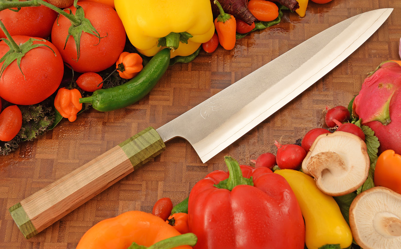 Chef's Knife (Gyuto) - 9-1/2 in. (240mm) - Shirogami 2 Carbon Nashiji