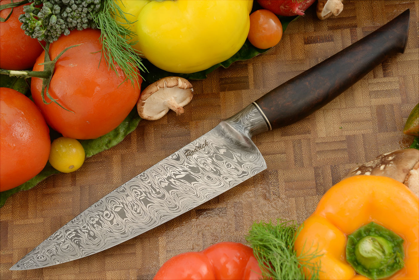Chef's Knife (6-2/3 in.) with Integral Damascus and Ironwood