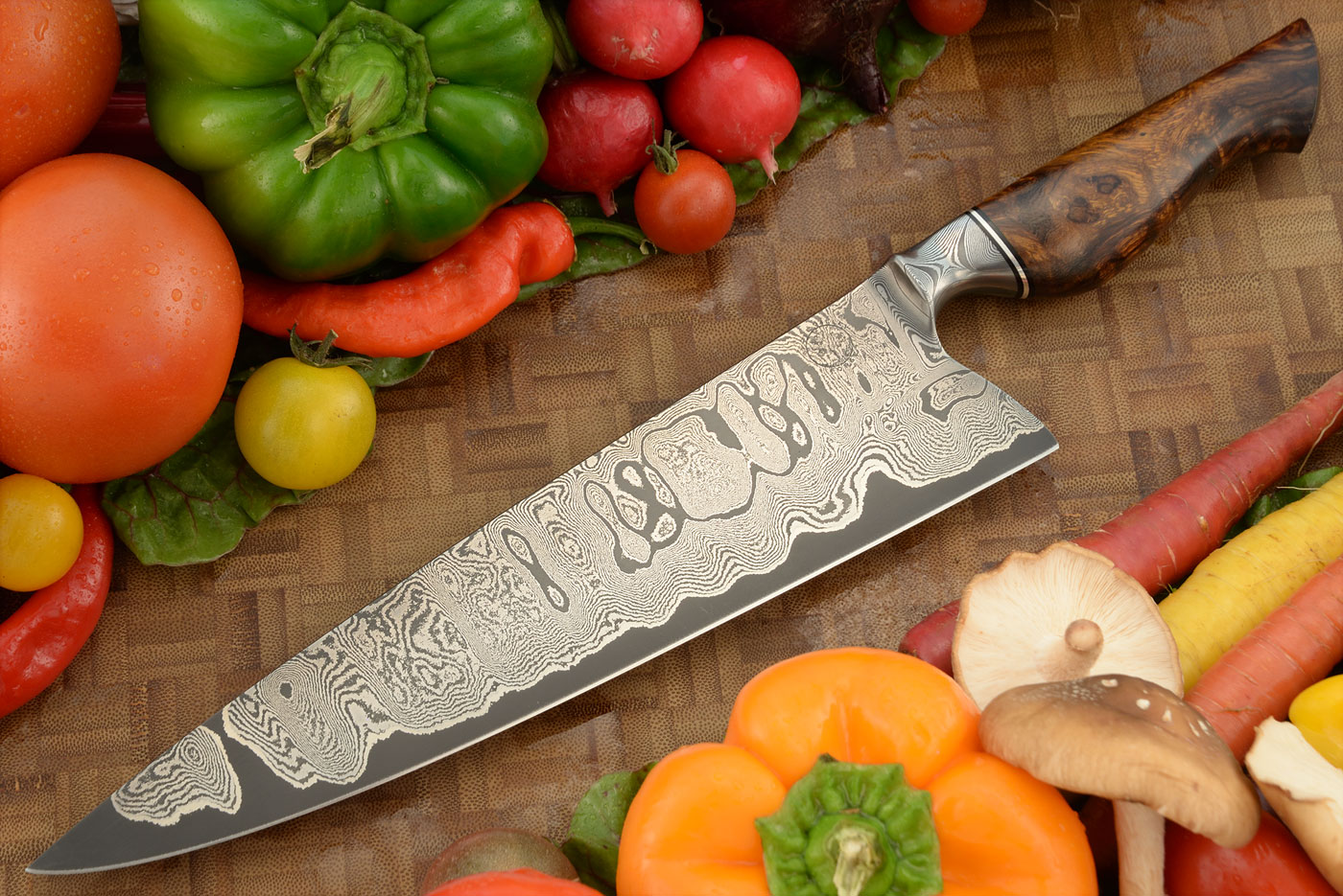 San Mai Damascus Chef's Knife (9-1/2 in.) with Ironwood