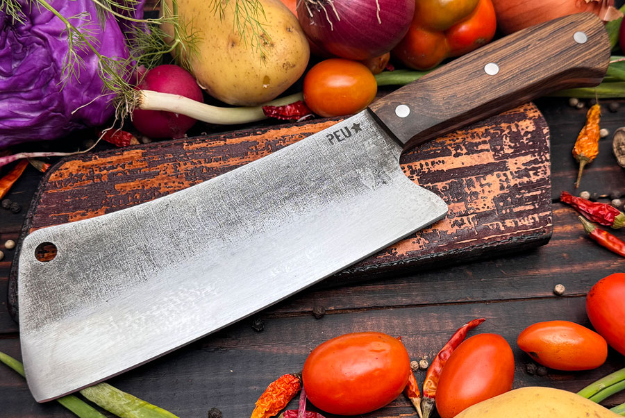Meat Cleaver with Guayubira and O2 Carbon Steel