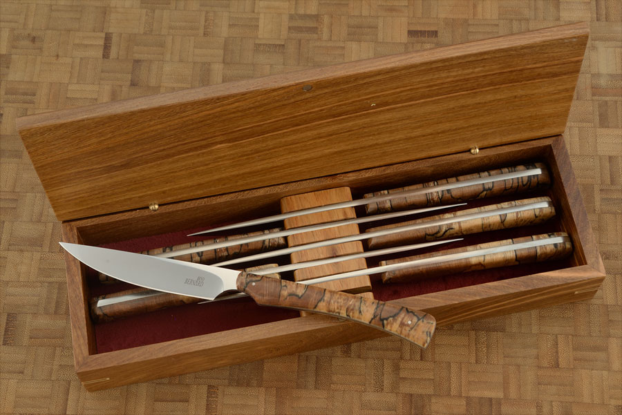 Steak Knife Set (6) with Spalted Beechwood