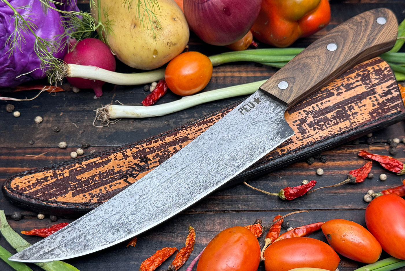 Breaking Knife (180mm) with Lapacho and O2 Carbon Steel