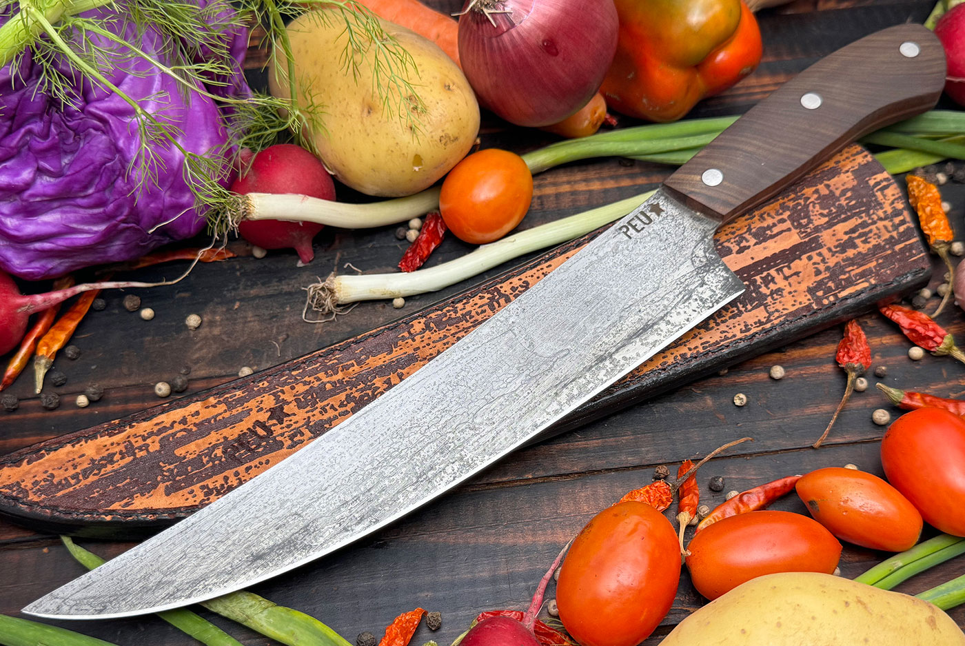 Scimitar Fillet/Butcher's Knife (230mm) with Argentine Lapacho and O2 Carbon Steel