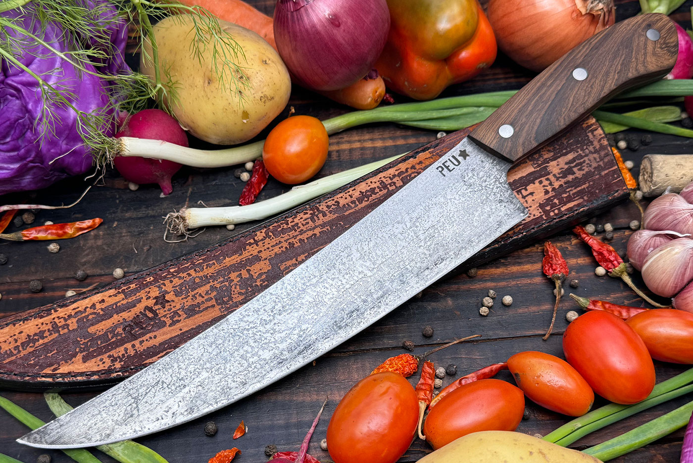 Scimitar Fillet/Butcher's Knife (230mm) with Guayubira and O2 Carbon Steel
