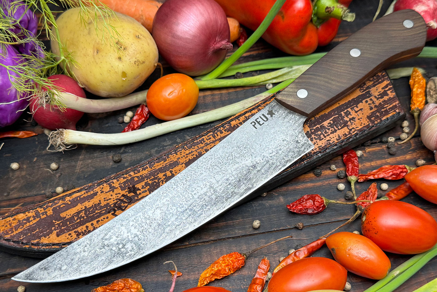 Breaking Knife (180mm) with Lapacho and O2 Carbon Steel