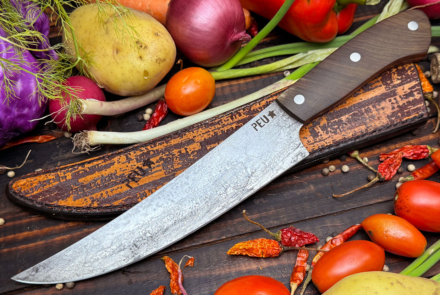 Breaking Knife (180mm) with Lapacho and O2 Carbon Steel