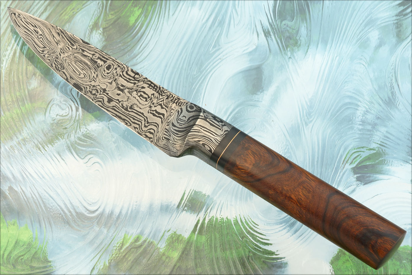 Integral Damascus Paring Knife (4 in.) with Ironwood