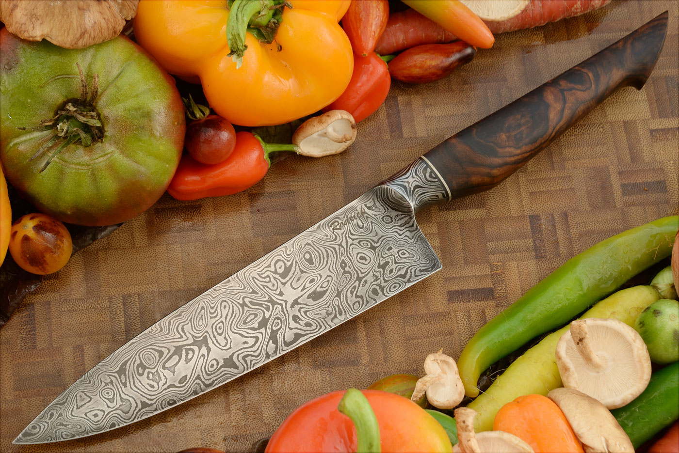 Integral Chef's Knife (6-3/4 in.) with Damascus and Ironwood