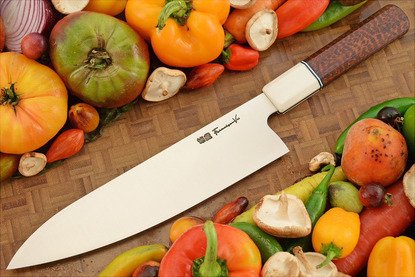 Chef's Knife (9-1/2 in.) with Snakewood and Synthetic Ivory - MagnaCut