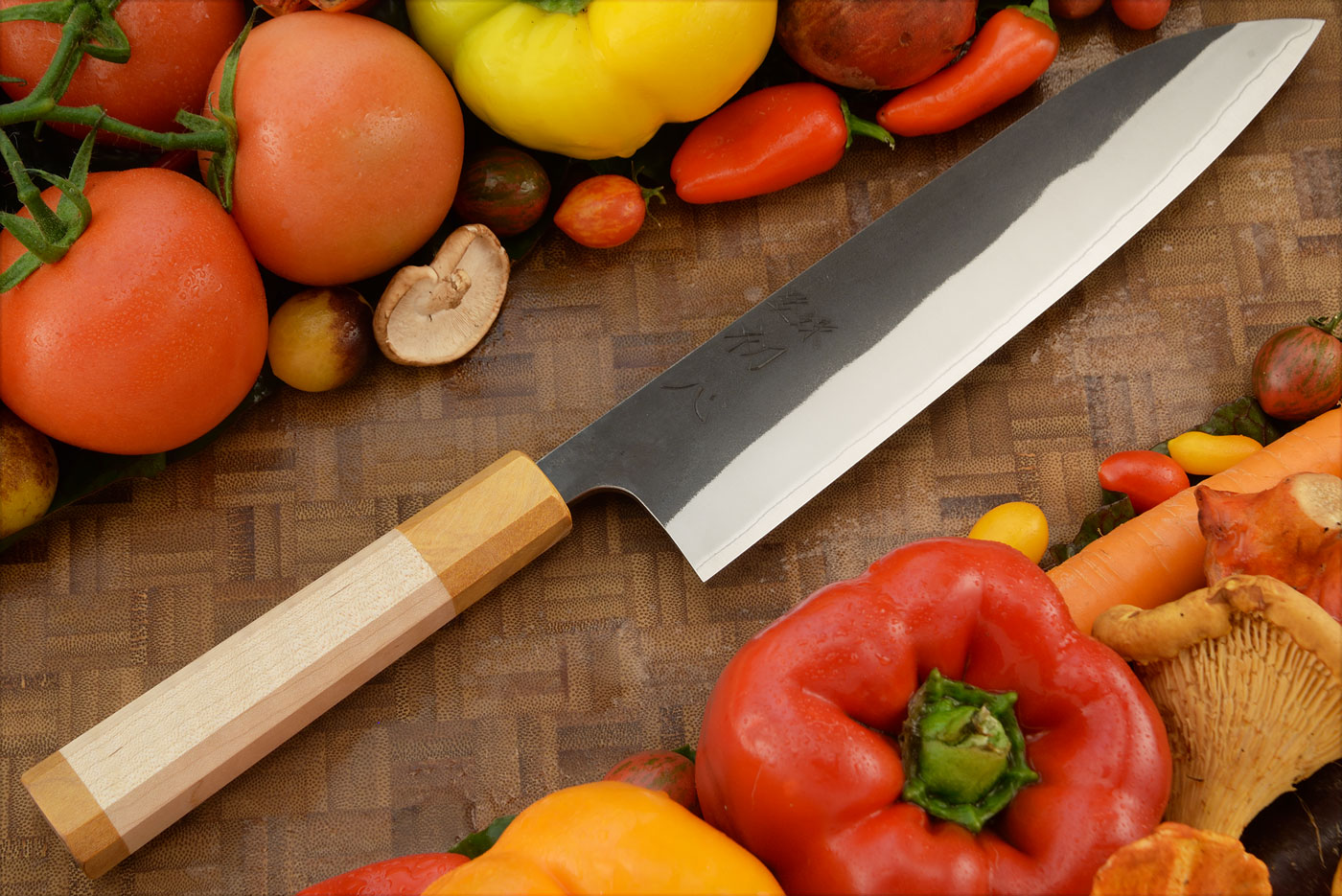 Chef's Knife (Gyuto, Downturned Tip) - 8-1/4 in. (210mm) - Shirogami Carbon