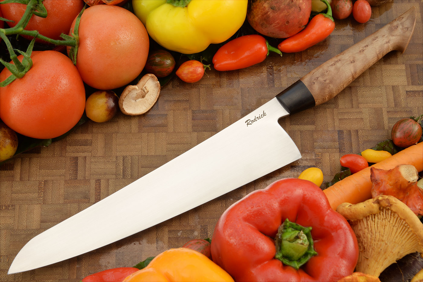 Chef's Knife (9 in) with Birdseye Maple and African Blackwood