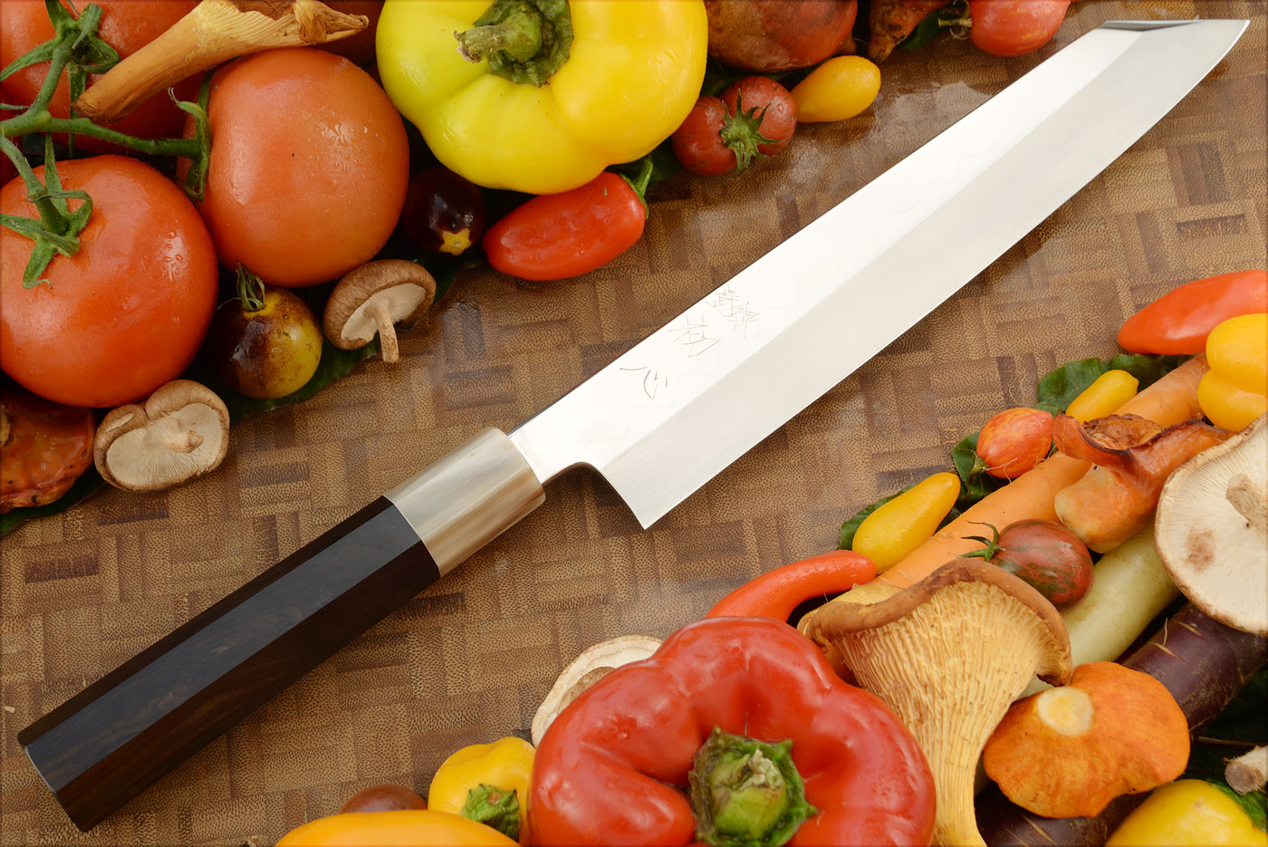 Chef's Knife (Kiritsuke Gyuto) - 9-1/2 in. (240mm) - Shirogami 3 Carbon Honyaki
