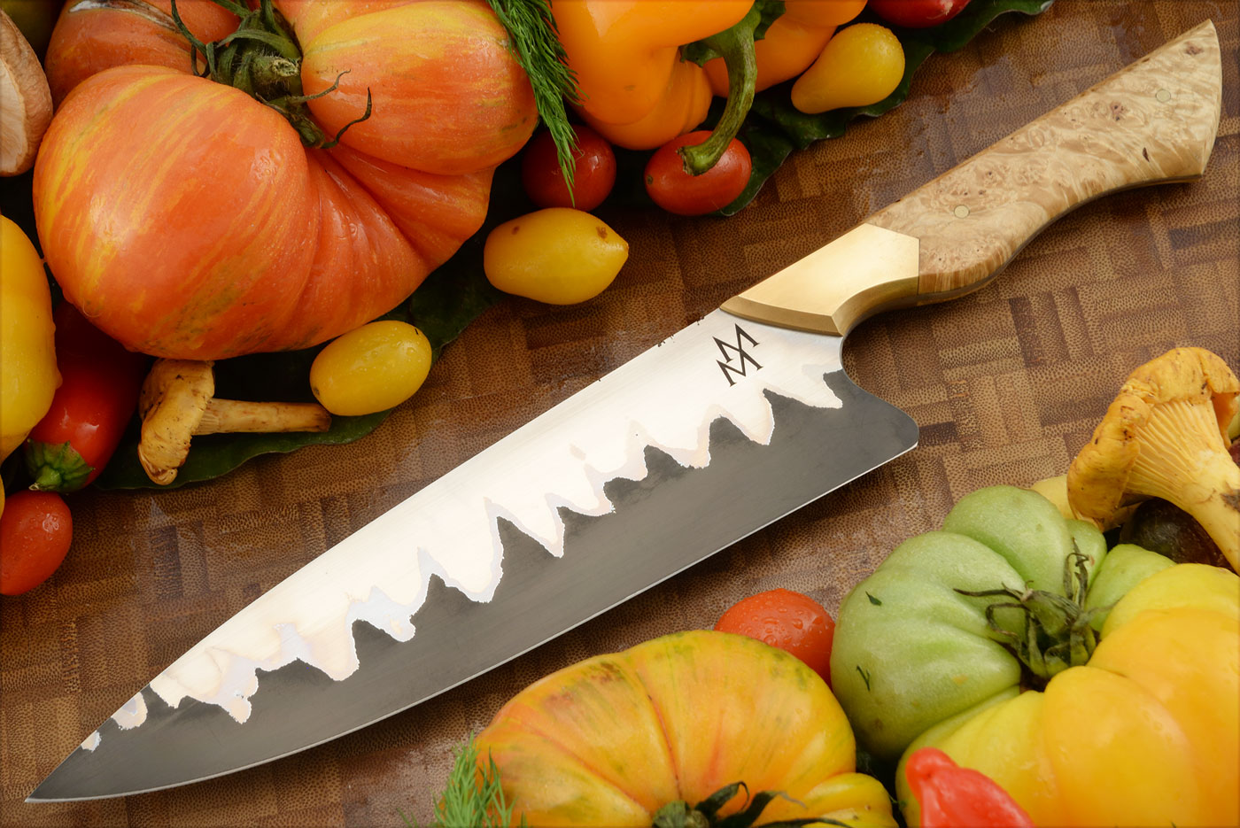 San Mai Chef's Knife with Maple Burl