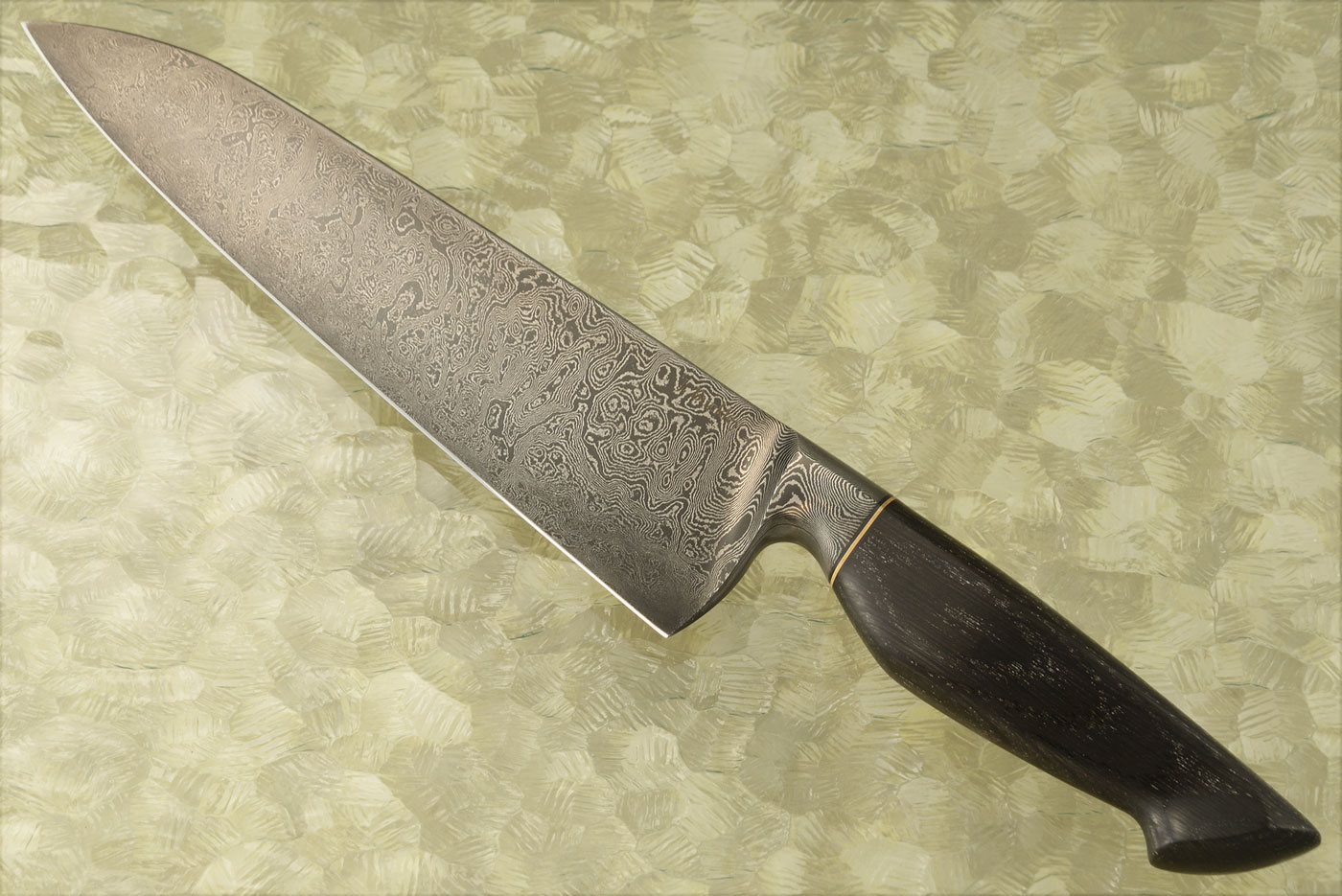 Integral Damascus Chef's Knife with Ancient Bog Oak