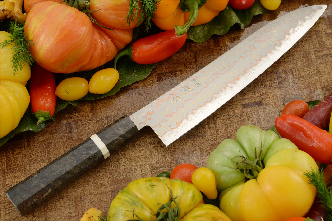 Chef's Knife (Gyuto) - 8-1/4 in. (210mm) - Aogami 2 Rainbow Damascus San Mai