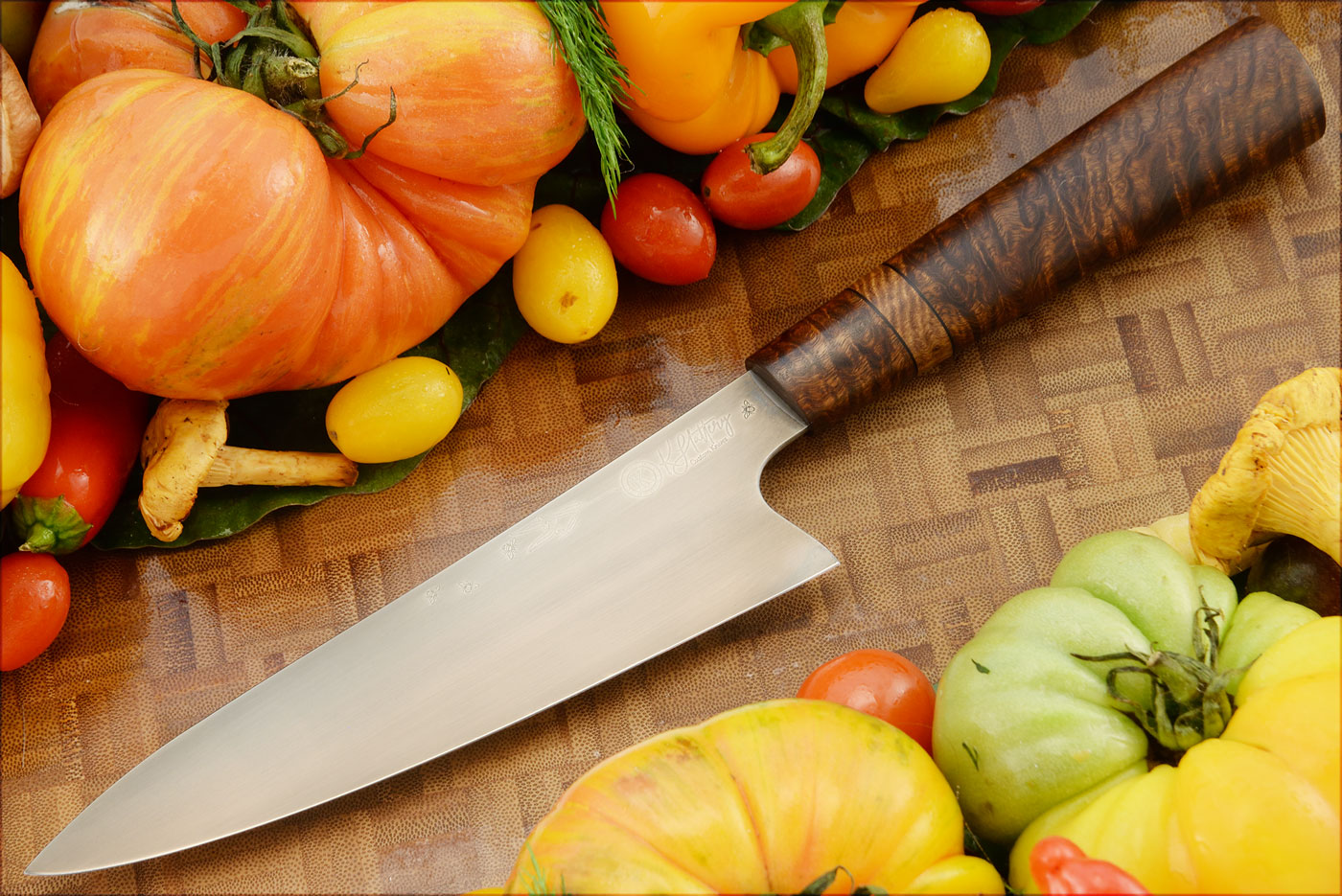 Hamon Art Chef's Knife (6-2/3 in.) with Tasmanian Blackwood and Curly Mango