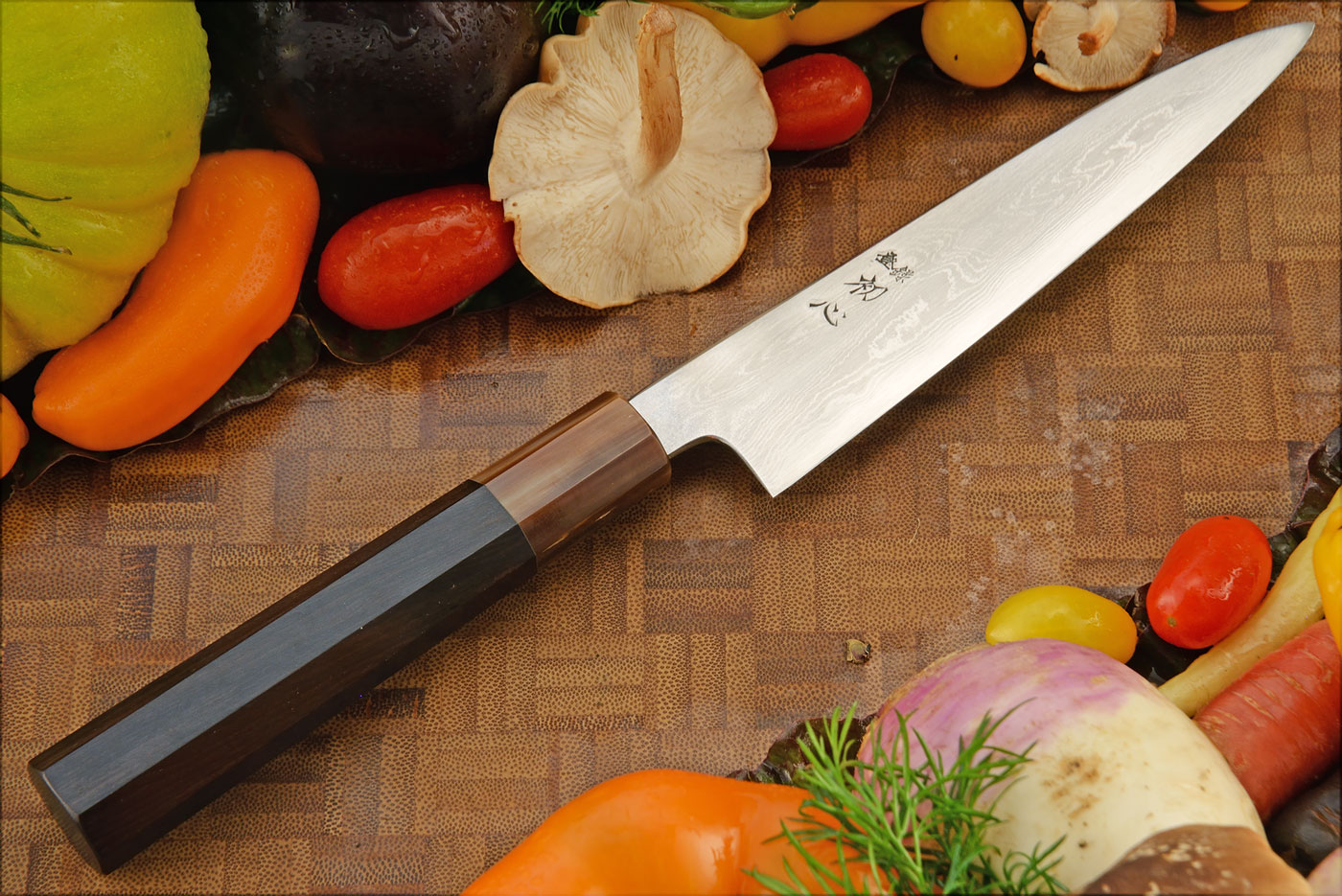 Slicing Knife (Petty) - 6 in. (150mm) - Aogami 1 Carbon Damascus