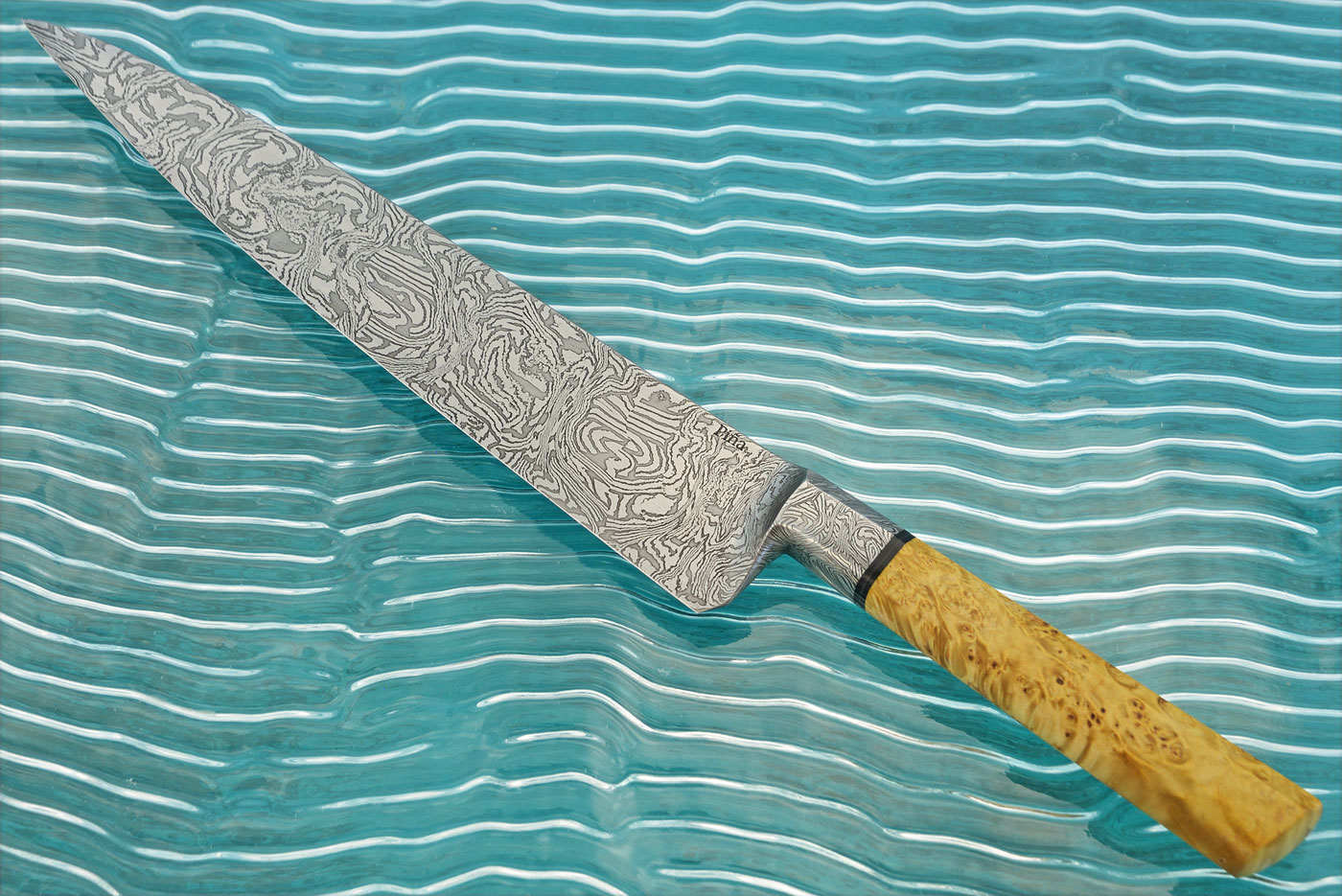 Mosaic Damascus Sujihiki (9 in.) with Maple Burl