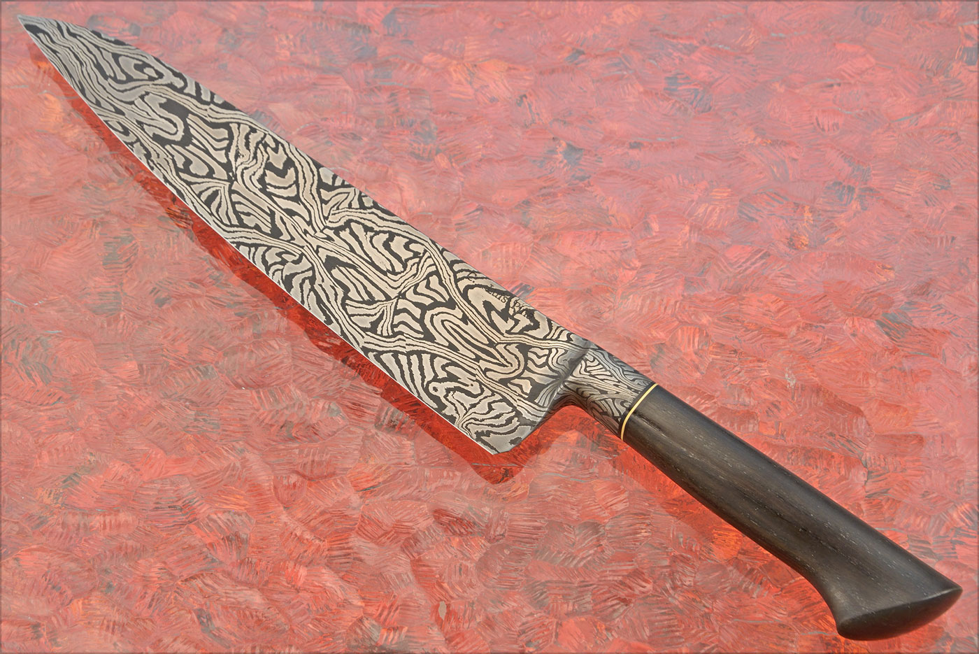 Integral Mosaic Damascus Chef's Knife (9 in.) with Ancient Bog Oak