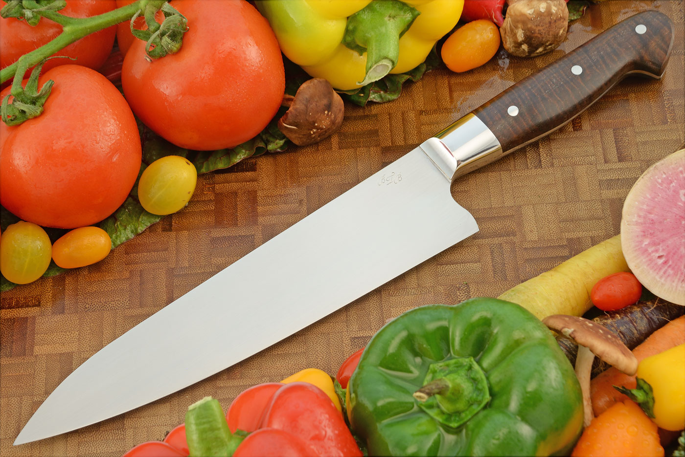 Chef's Knife with Ringed Gidgee (8-1/2 in.) - 52100 Carbon Steel