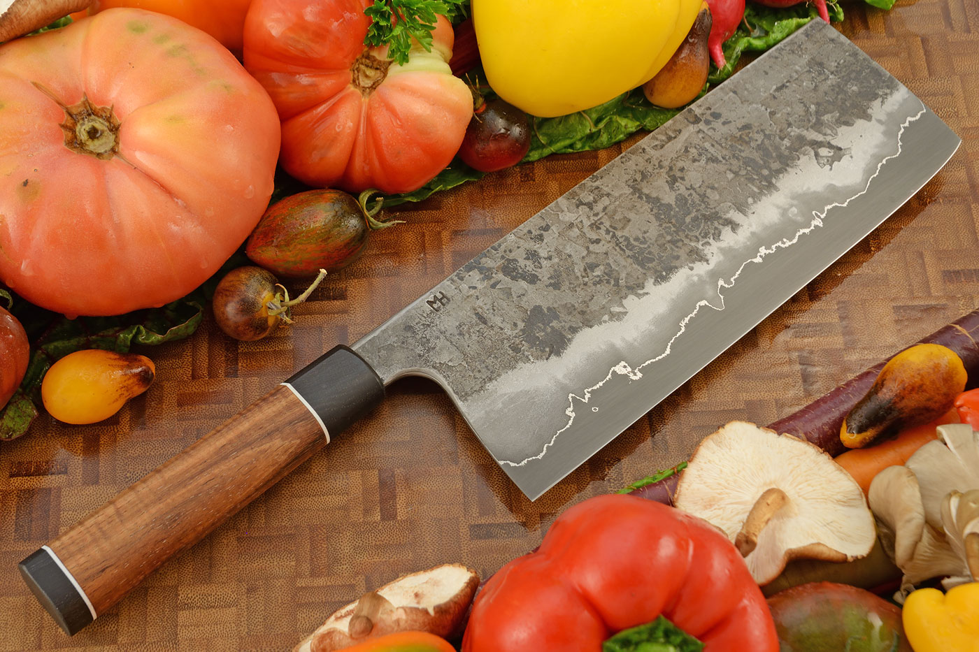 San Mai Chinese Cleaver (8-1/3 in.) with Tasmanian Blackwood and Bog Oak