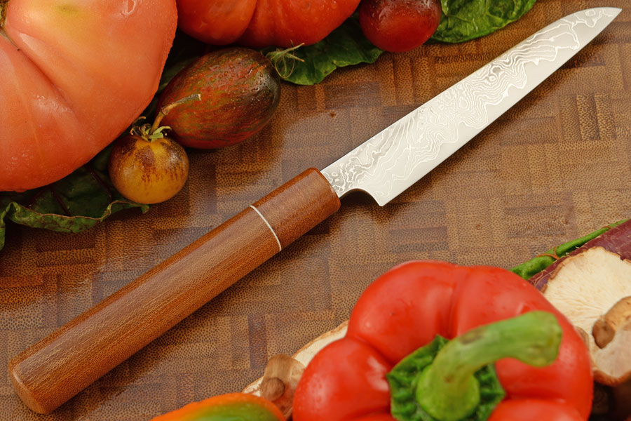 Damascus San Mai Utility Knife (4-1/3 in.) with Tufnol