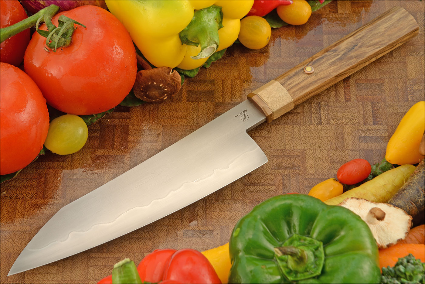 Honyaki Chef's Knife (7 in.) with Knysna Ironwood and Maple - 1070