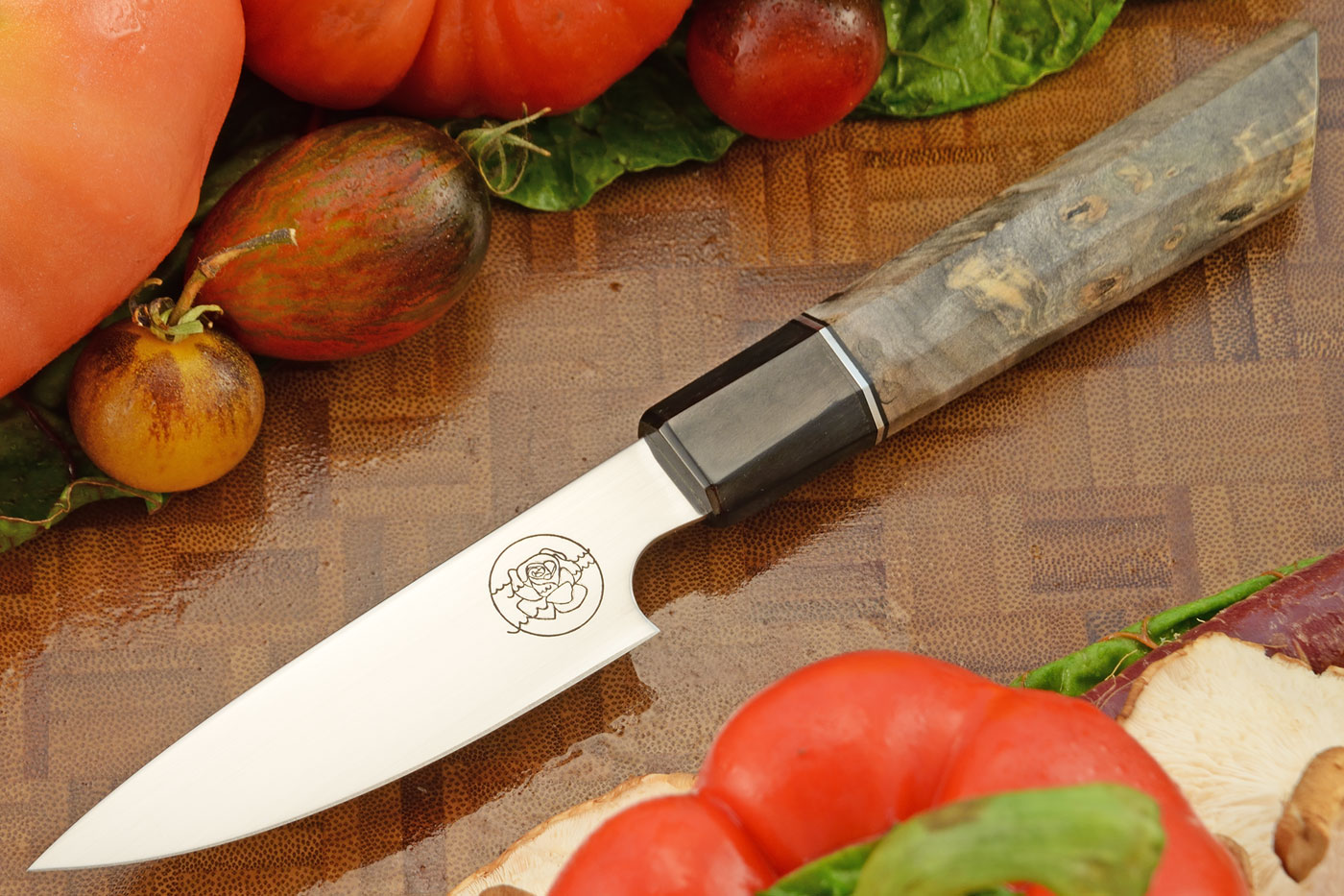 Paring Knife (3-1/2 in.) with Buckeye Burl - AEB-L