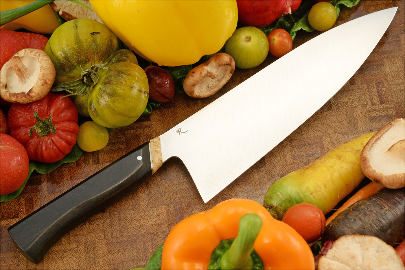 Chef's Knife (8 in.) with Ebony and Box Elder Burl - Nitro-V