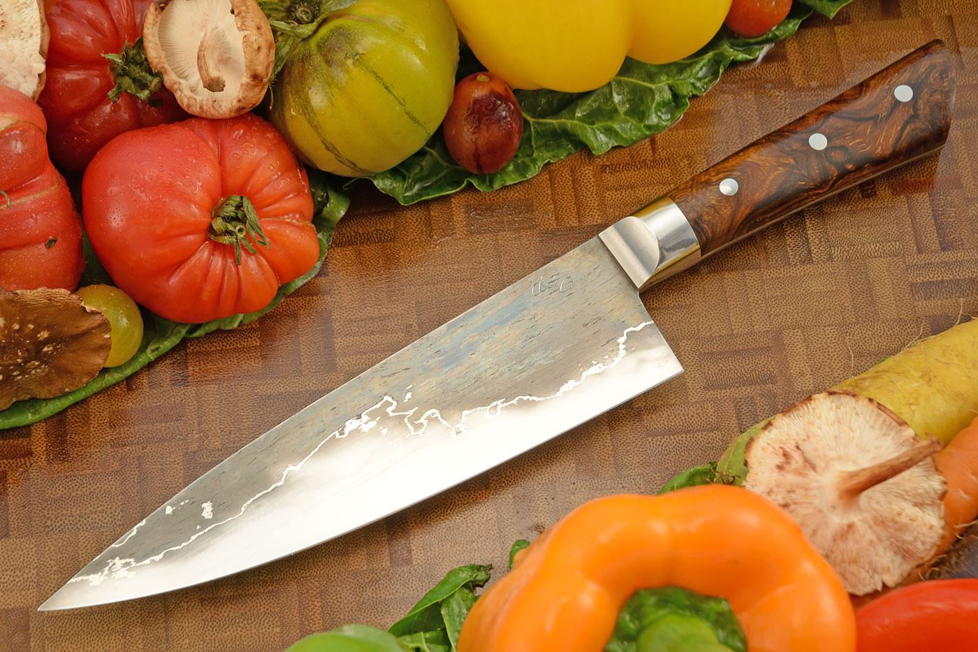 San Mai Chef's Knife (6-2/3 in.) with Wrought Iron and Ironwood