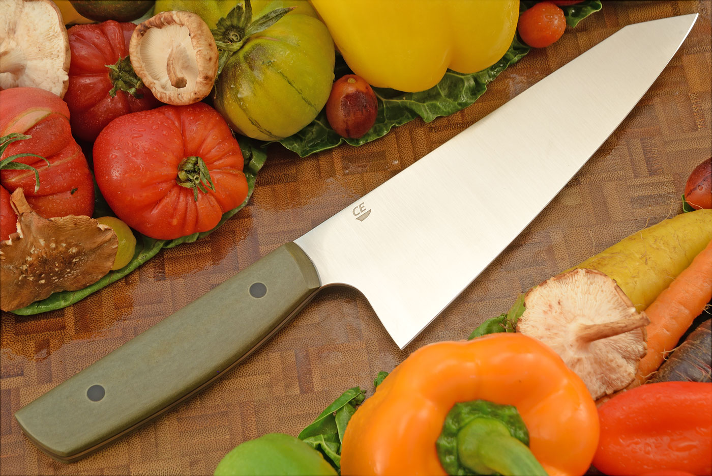 Kiritsuke Gyuto (7-3/4 in.) with Sage Green Richlite - Nitro-V