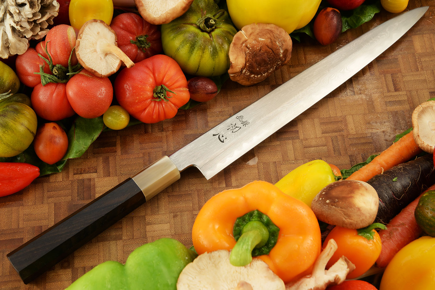 Slicing Knife (Sujihiki) - 10-2/3 in. (270mm) - Aogami 1 Carbon Damascus