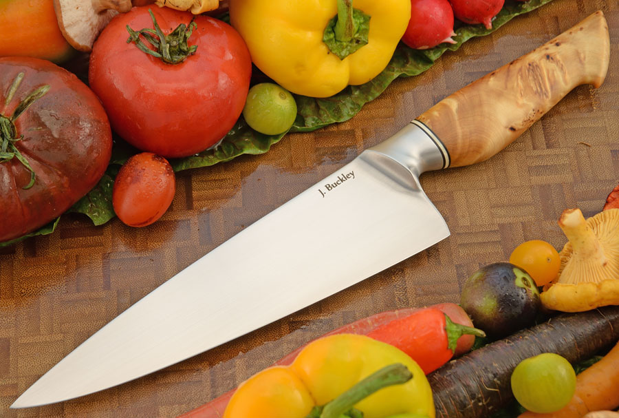 Integral Chef's Knife (8 in.) with Yellow Cedar Burl