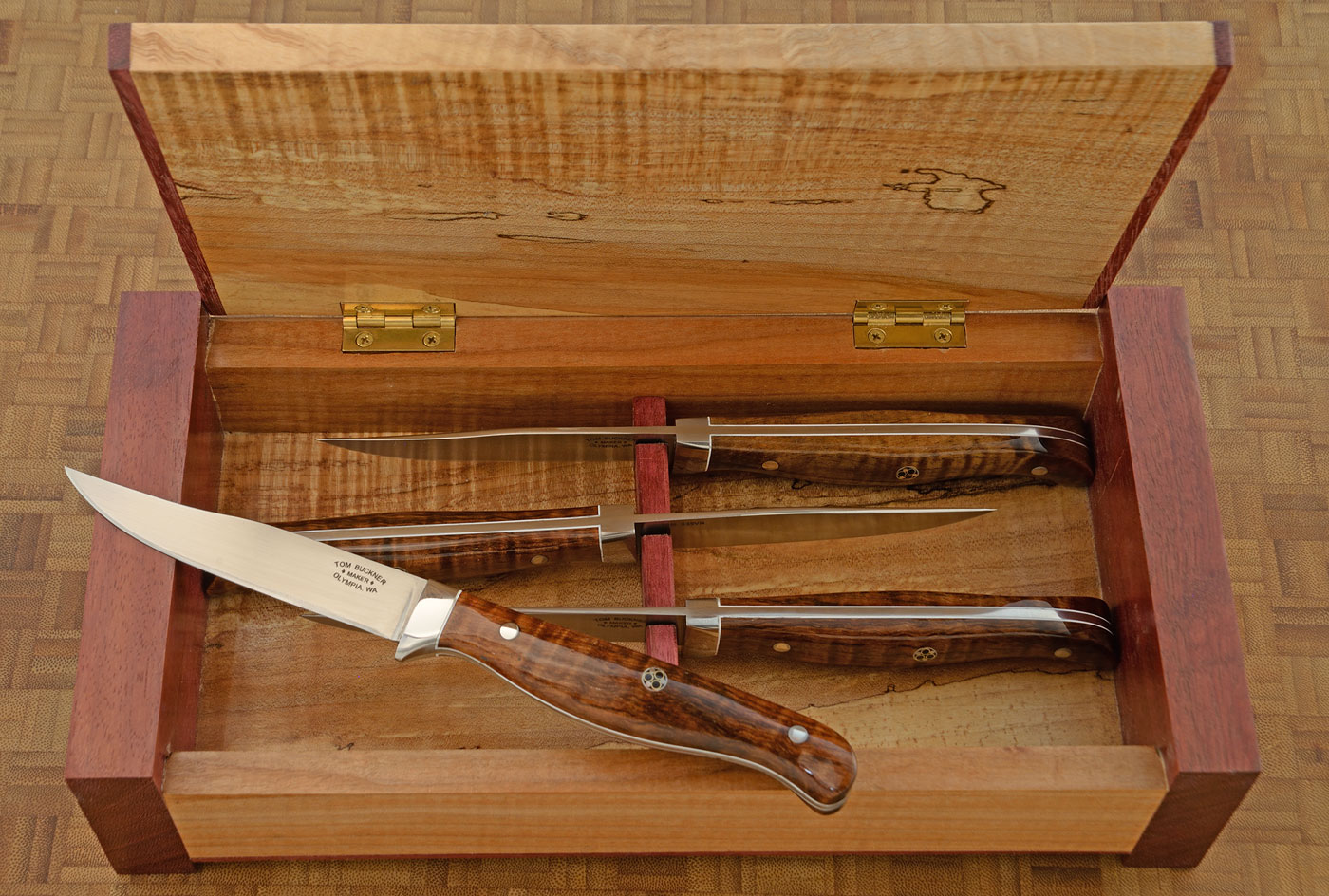 Steak Knife Set with Curly Koa - Set of 4