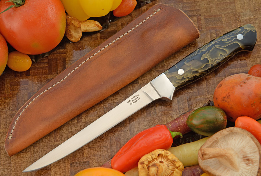 Fillet Knife with Black & Gold Raffir Noble (6