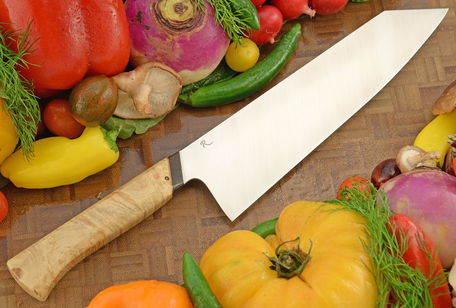 Kiritsuke (8-1/3 in.) with Box Elder Burl and African Blackwood - ProCut