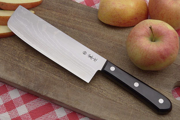 Kansui Ink Pattern  Vegetable Knife - Suminagashi Nakiri Hocho - 6 1/2 in.