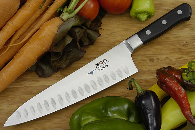MAC Professional: Mighty Chef Knife, Granton Edge - 8 1/2 in. (MTH-80)