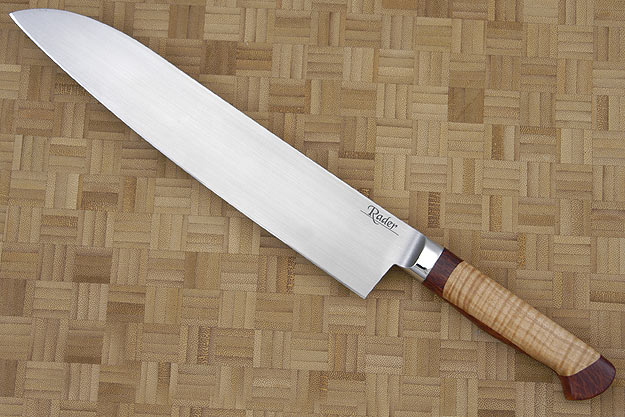 Stretch Santoku with Curly Maple and Amboyna Burl