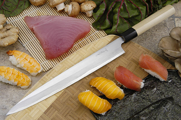 Tadafusa Shirogami Professional Left-Handed Sashimi Hocho - 10 2/3 in. (270mm)