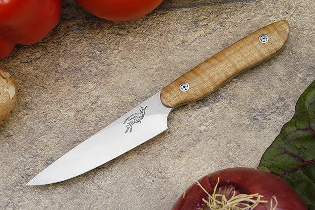 HCK Paring Knife with Fiddleback Maple - 3 1/2 in.