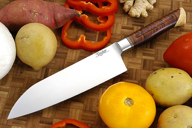 Santoku with Bubinga and Box Elder Burl (7 1/4 in.)