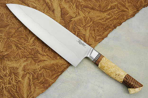 Santoku with Koa and Box Elder Burl (7 1/4 in.)