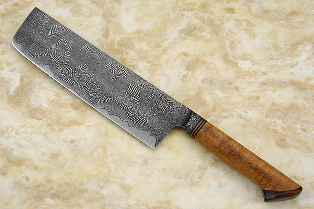 Vegetable Knife - Nakiri (7 3/4 in) with Curly Koa