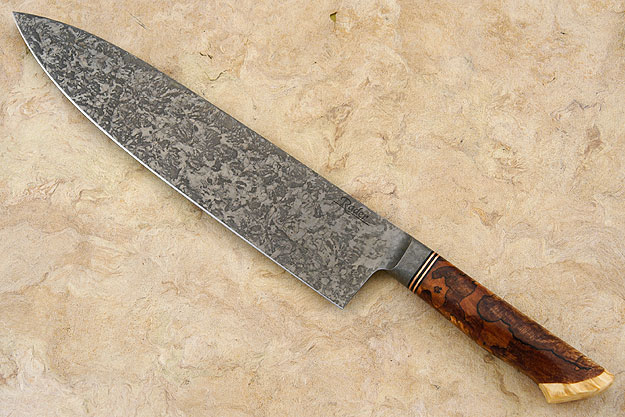 Chef's Knife with Spalted Maple and Box Elder Burl (10 in.)