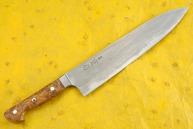Western Chef's Knife with Afzelia Lay, Suminagashi - 240mm (9 1/2 in)
