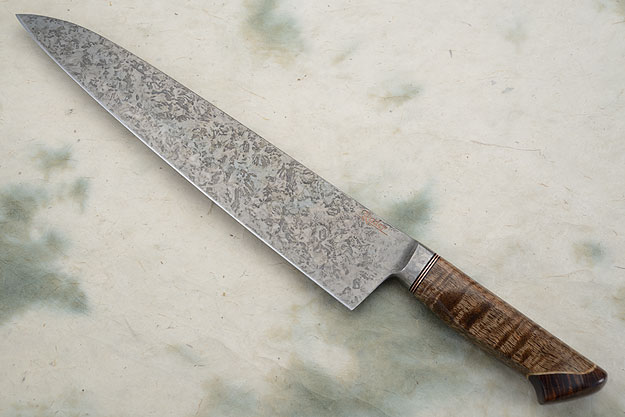 Chef's Knife with Mango Wood, Box Elder Burl and Curly Koa (11-1/4 in.)