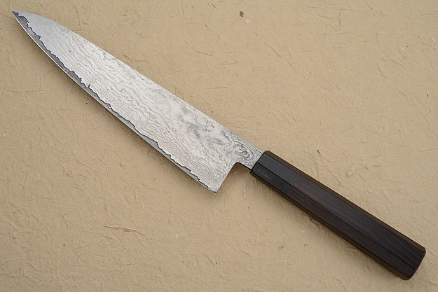 Chef's Knife (Gyuto) with Damascus San Mai and Ebony (8-1/2 in)