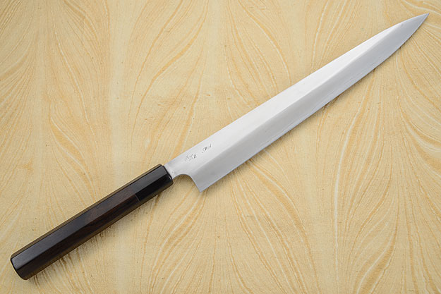 Yanagiba (Kasumi-yaki) with Macassar Ebony and Buffalo Horn - 260mm (10 1/8 in.)