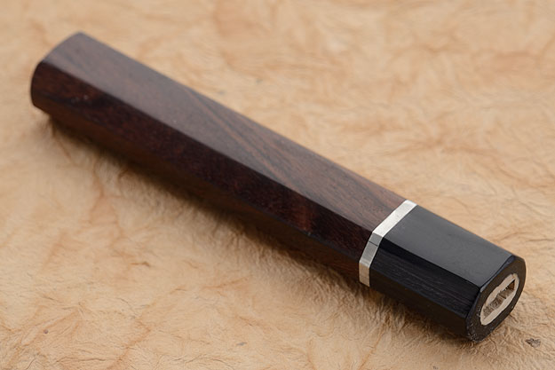 Handle (Macassar Ebony, Stainless Spacer and Pakka Wood) -- Gyuto (210mm)